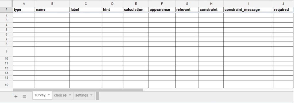 Creating your ODK Data Collection Form (Excel) School of Data